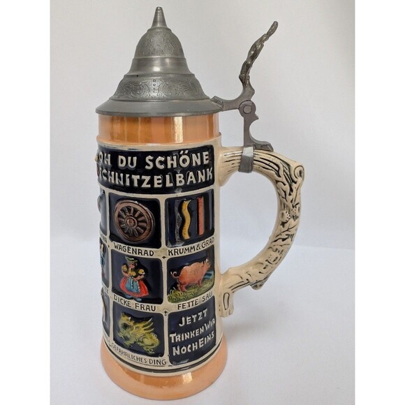 American Bravo Company Germany Stein Oh Du Schone Lidded Oktoberfest Vntg 1956 - Picture 3 of 7